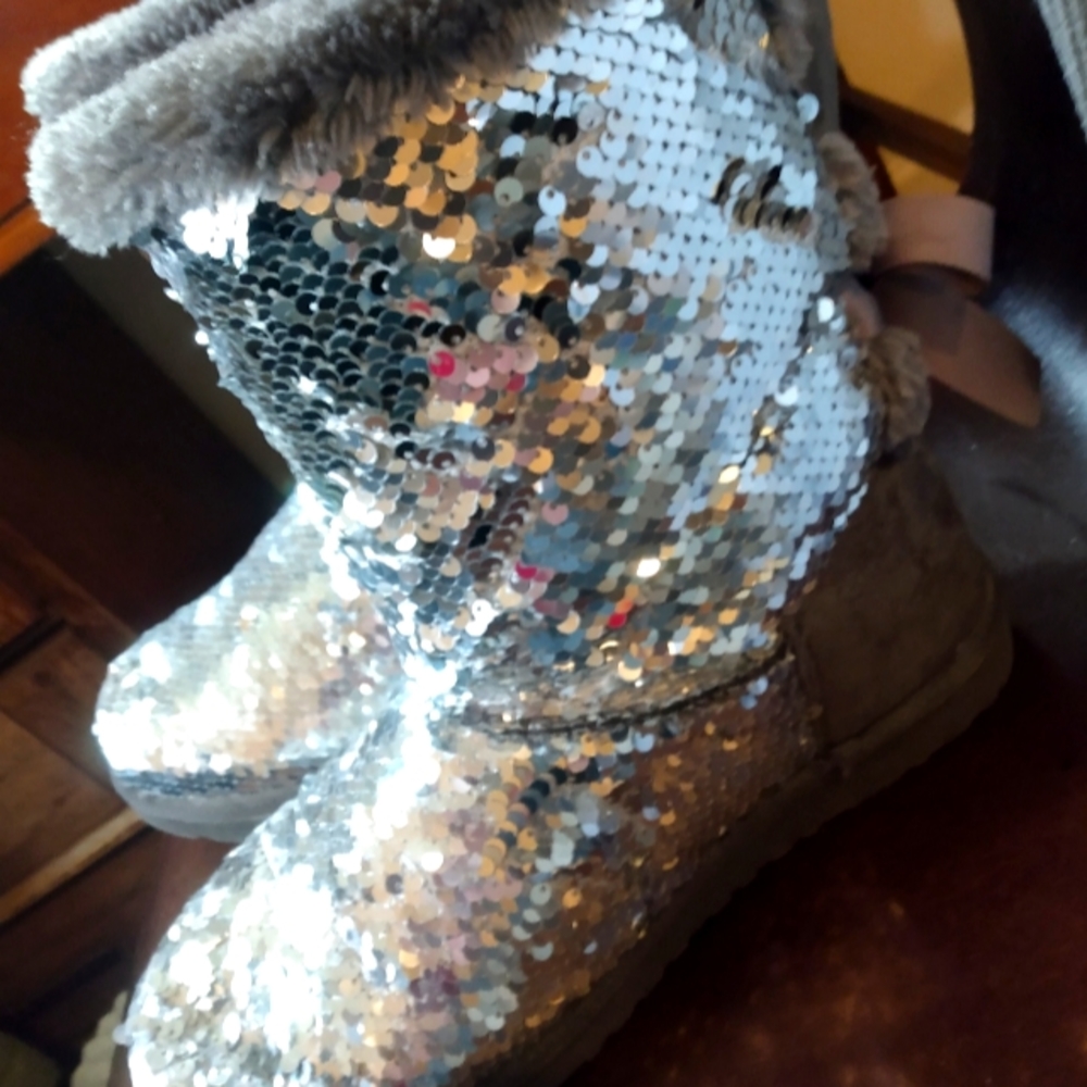Joanna Silver Sequin Boots
